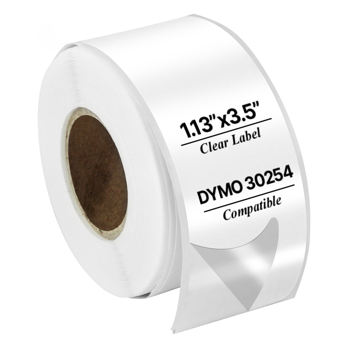 1.13 x 3.5in Translucent Address Labels: Dymo Compatible 30254 Clear-Frosted
