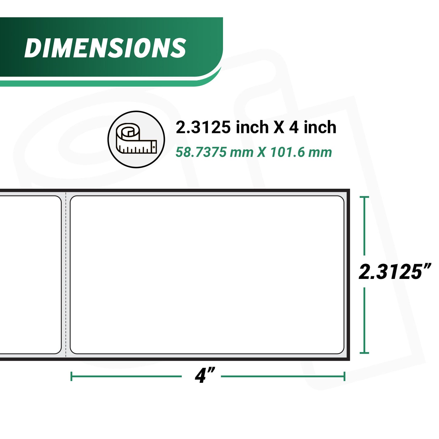 2.3125 x 4in Blank Label: DYMO 30256 Printer Compatible (27 Rolls)