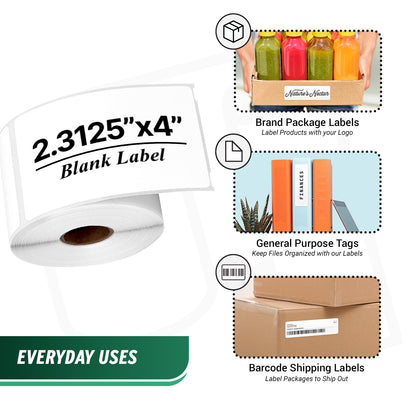 2.3125 x 4in Blank Label: DYMO 30256 Printer Compatible (27 Rolls)