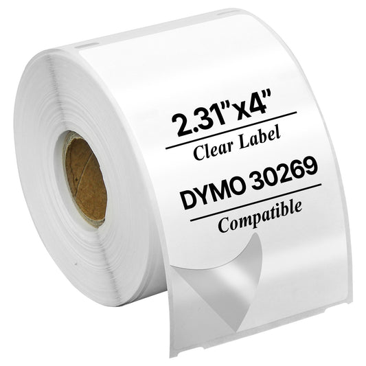 2.31 x 4in Translucent Shipping Labels: Dymo Compatible 30269 Clear-Frosted