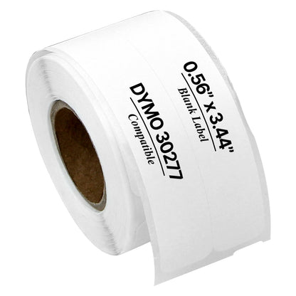 0.56 x 3.44in 2-Up File Folder Labels: Dymo Compatible 30277 White