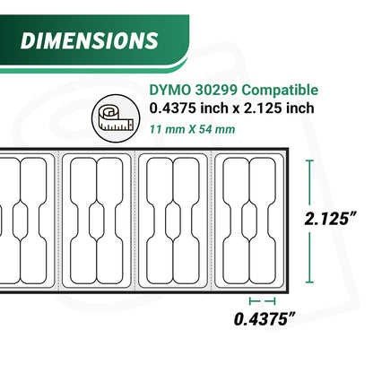 0.44 x 2.13in Jewelry Labels: Dymo Compatible 30299 Barbell Thermal Film