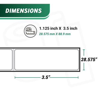 1.125 x 3.5in Blank Labels: DYMO 30572 Printer Compatible (72 Rolls)