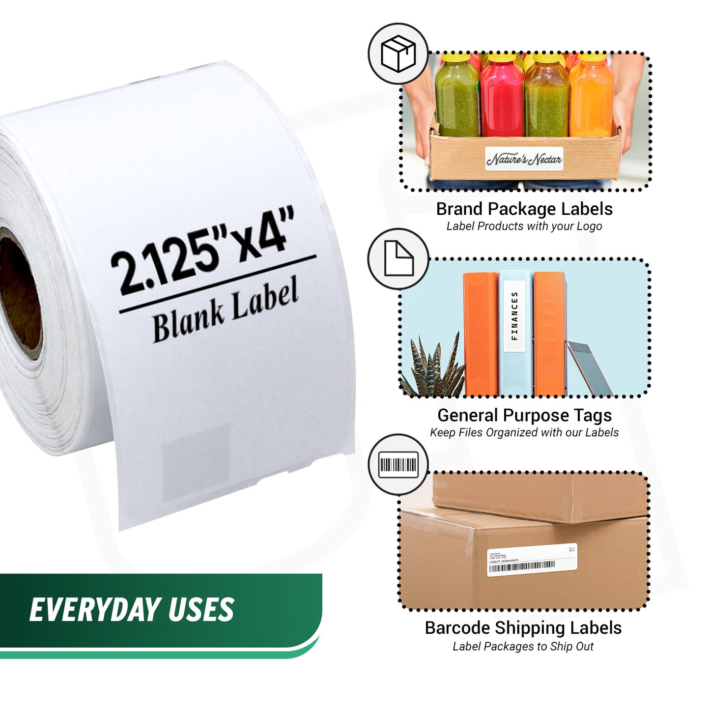 2.125 x 4in Blank Labels: DYMO 30323 Printer Compatible (27 Rolls)