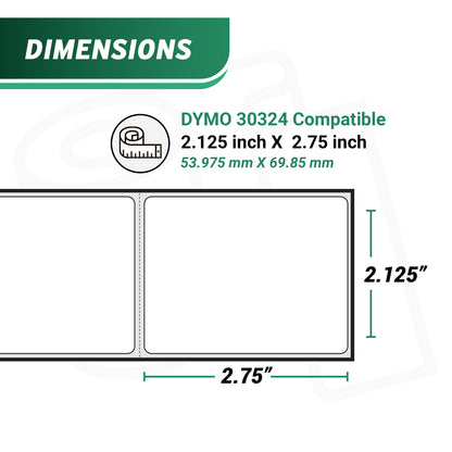 2.13 x 2.75in Veterinary Diskette Labels: Dymo Compatible 30324 / 30258 Bright White