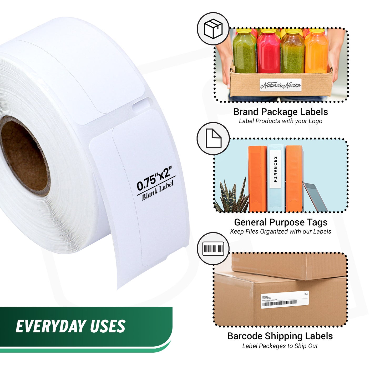 0.75 x 2in Return Address Labels: DYMO 30330 Compatible (72 Rolls)