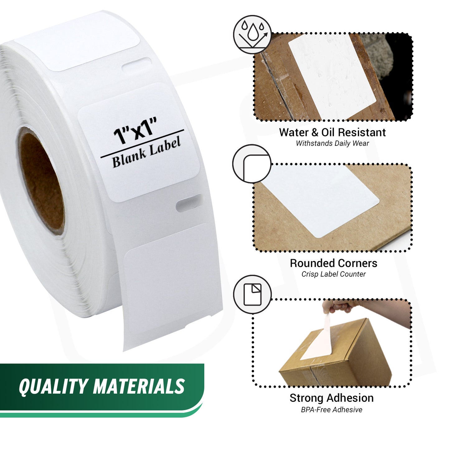 1 x 1in Multipurpose Labels: DYMO 30332 Printer Compatible (16 Rolls)