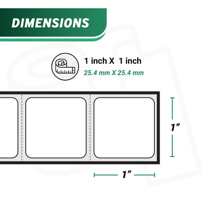 1 x 1in Multipurpose Labels: DYMO 30332 Printer Compatible (16 Rolls)