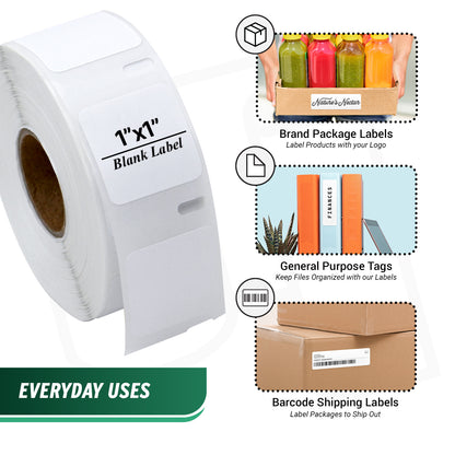 1 x 1in Multipurpose Labels: DYMO 30332 Printer Compatible (16 Rolls)