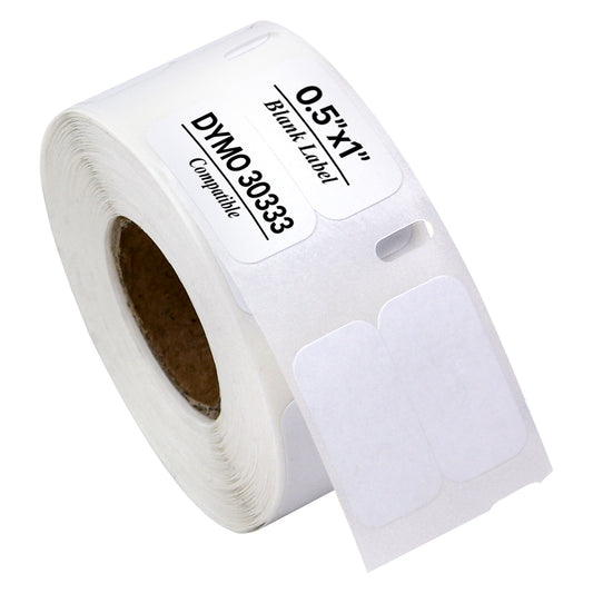 0.5 x 1in Mini Multipurpose Labels: Dymo Compatible 30333 Bright White