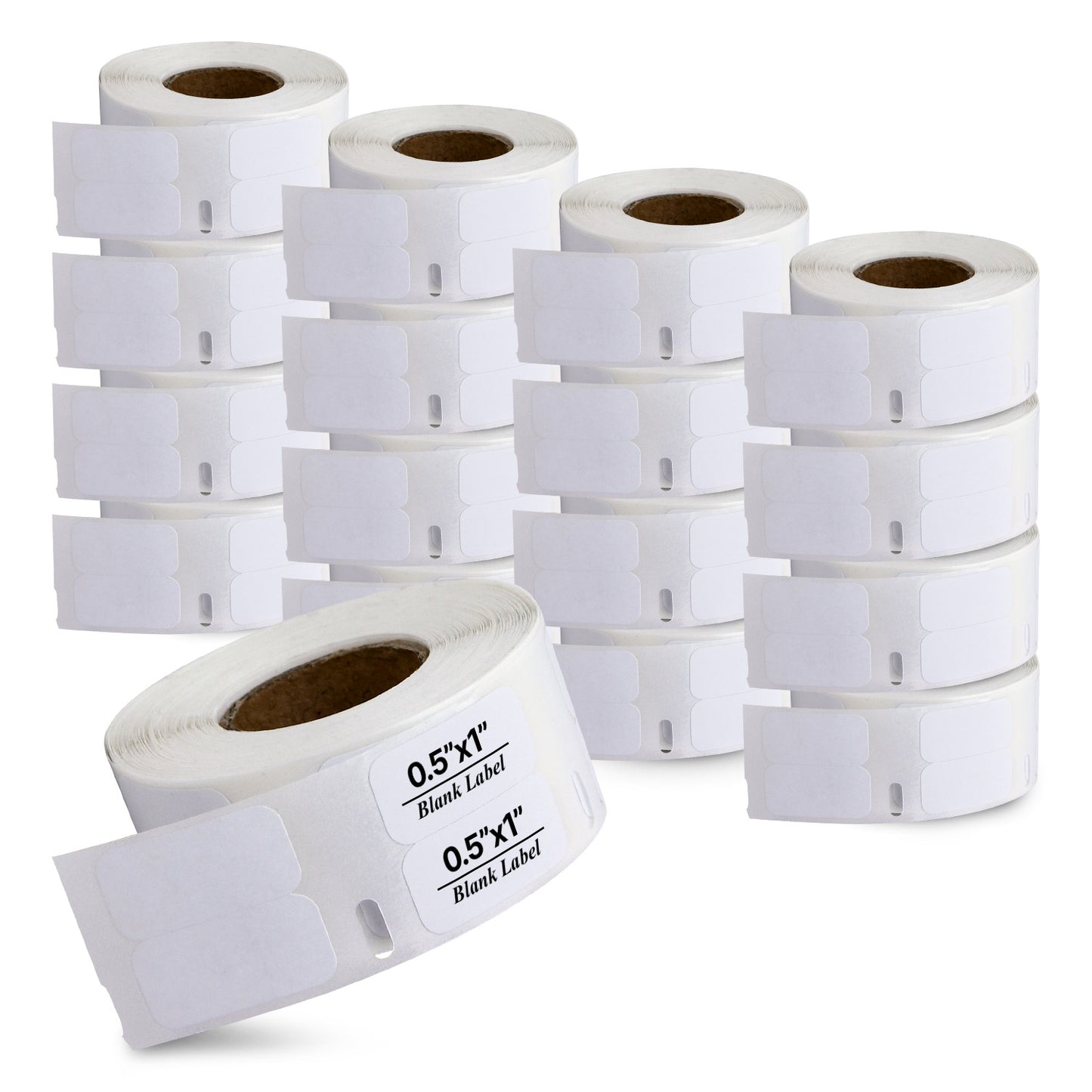 0.5 x 1in 2-Up Small Labels: DYMO 30333 Printer Compatible (16 Rolls)