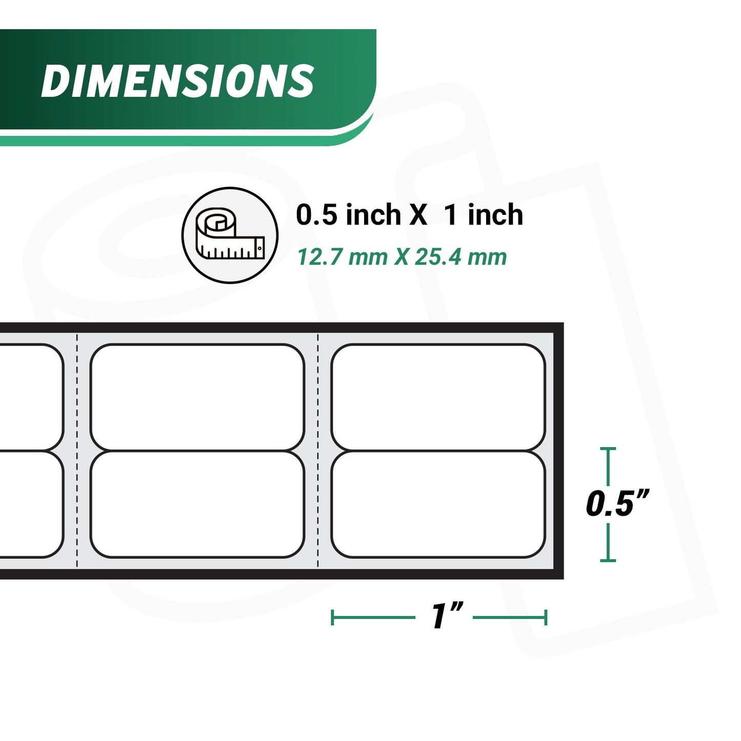 0.5 x 1in Mini Multipurpose Labels: Dymo Compatible 30333 Bright White