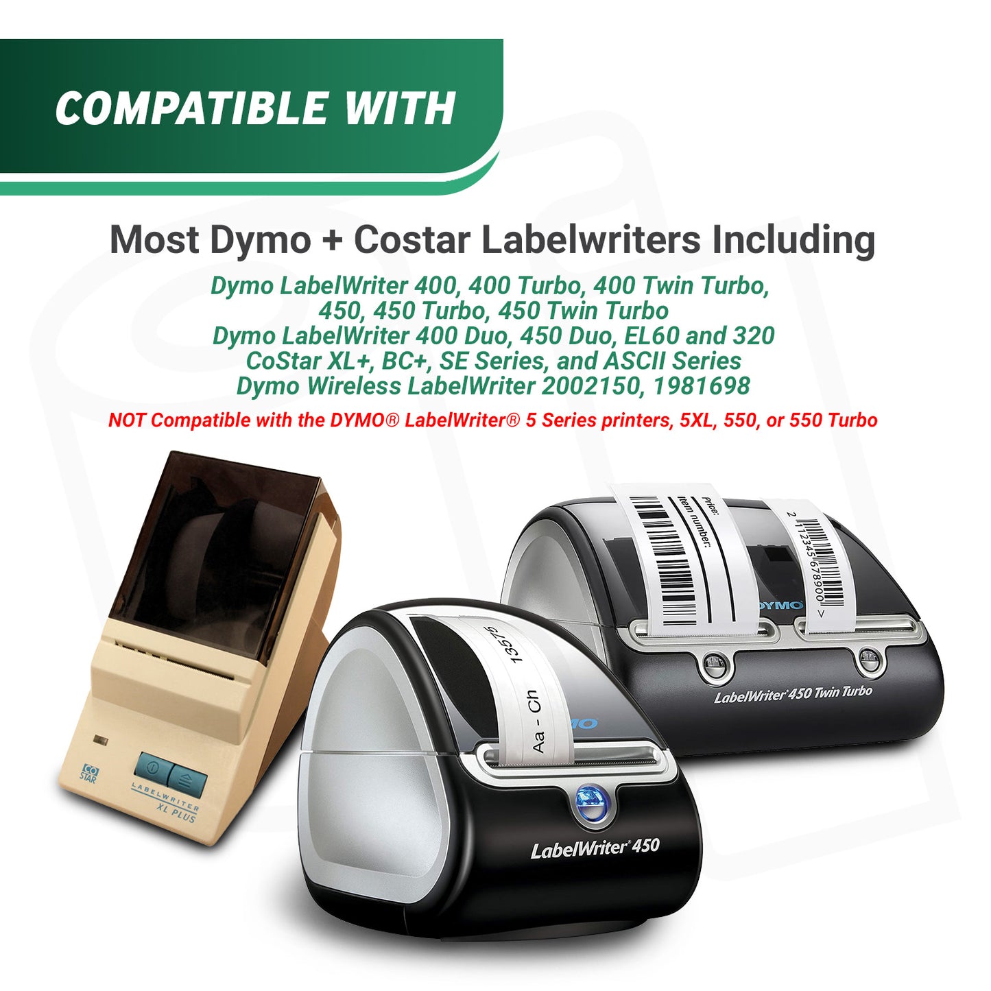 0.5 x 0.5in Mini Multipurpose Labels: Dymo Compatible 30335 Bright White