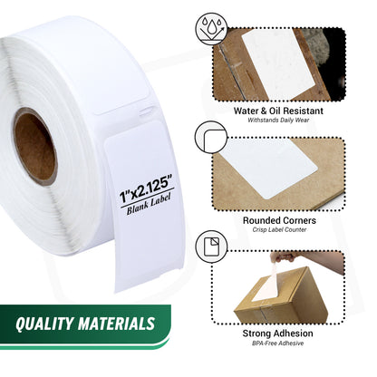 1 x 2.125in Multipurpose Labels: DYMO 30336 Printer Compatible (72 Rolls)