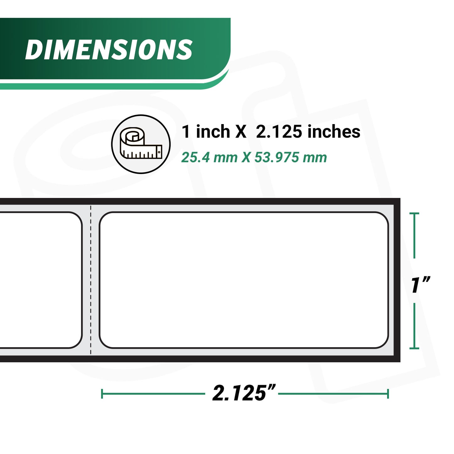 1 x 2.125in Multipurpose Labels: DYMO 30336 Printer Compatible (72 Rolls)