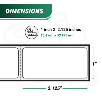 1 x 2.125in Multipurpose Labels: DYMO 30336 Printer Compatible (72 Rolls)