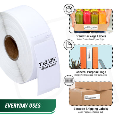 1 x 2.125in Multipurpose Labels: DYMO 30336 Printer Compatible (72 Rolls)
