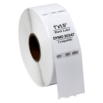 1 x 1.5in Book Spine Labels: Dymo Compatible 30347 Bright White