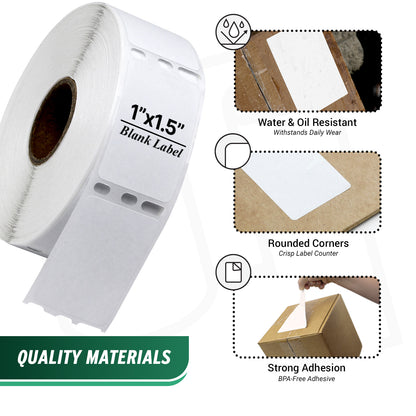 1 x 1.5in Book Spine Labels: DYMO 30347 Printer Compatible (16 Rolls)