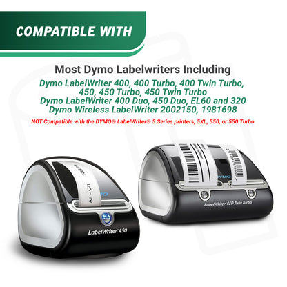 1 x 1.5in Book Spine Labels: Dymo Compatible 30347 Bright White