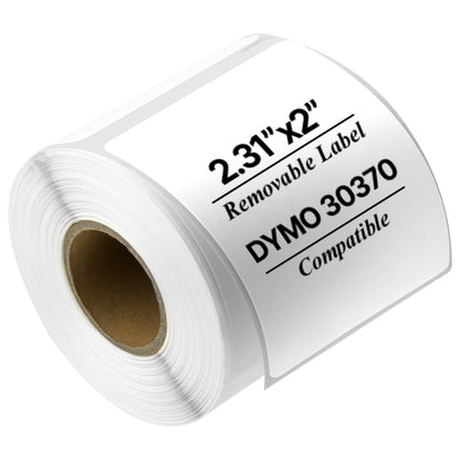2.31 x 2in Removable Labels: Dymo Compatible 30370 Bright White
