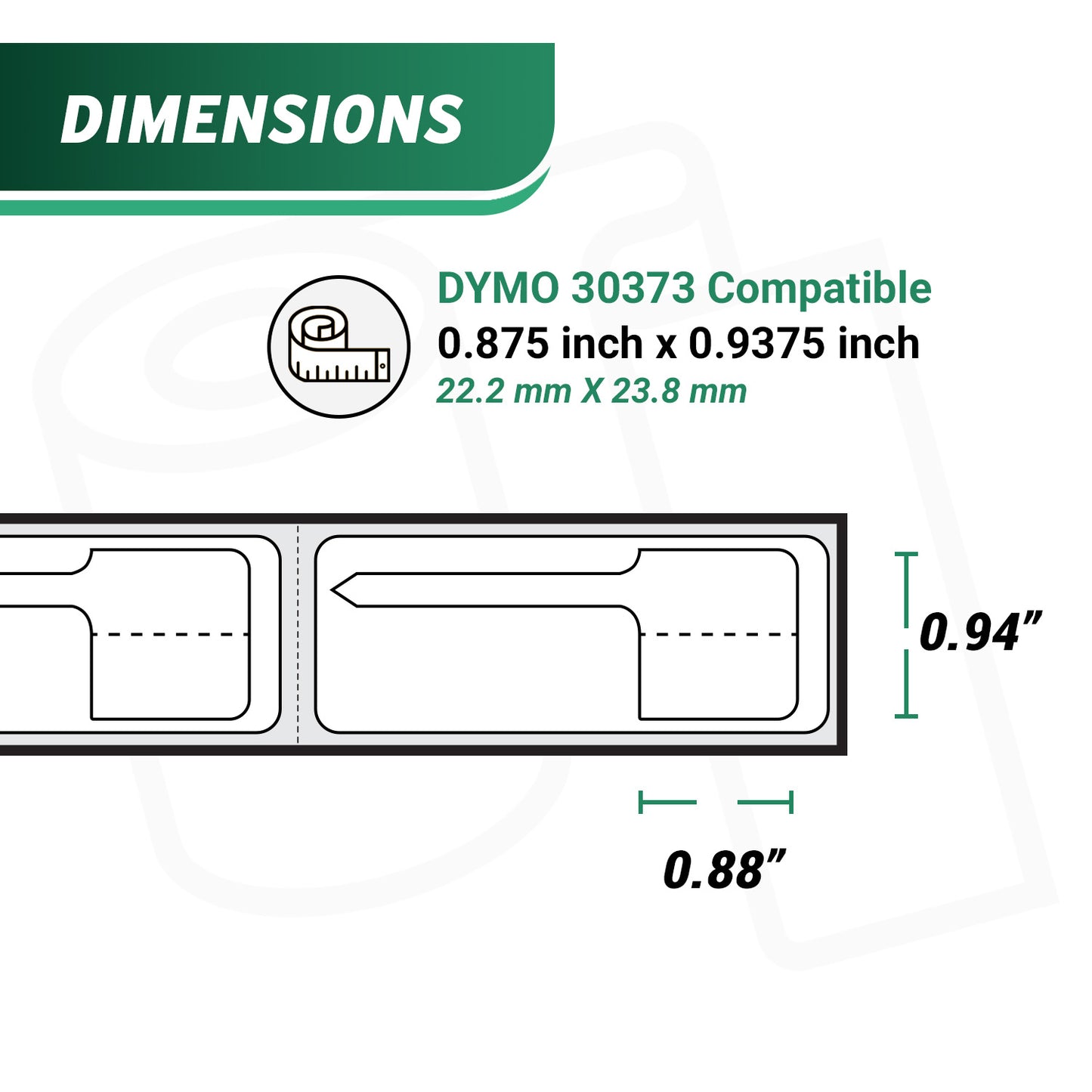 0.88 x 0.94in Book Spine Labels: Dymo Compatible 30373 Bright White