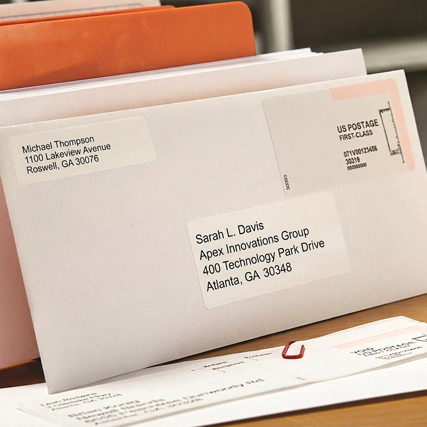 2.31 x 10.5in Internet Postage Labels: Dymo Compatible 30387 Bright White