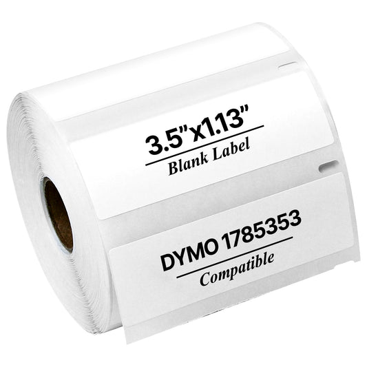 3.5 x 1.13in 4XL High Capacity Address Labels: Dymo Compatible 1785353 Bright White