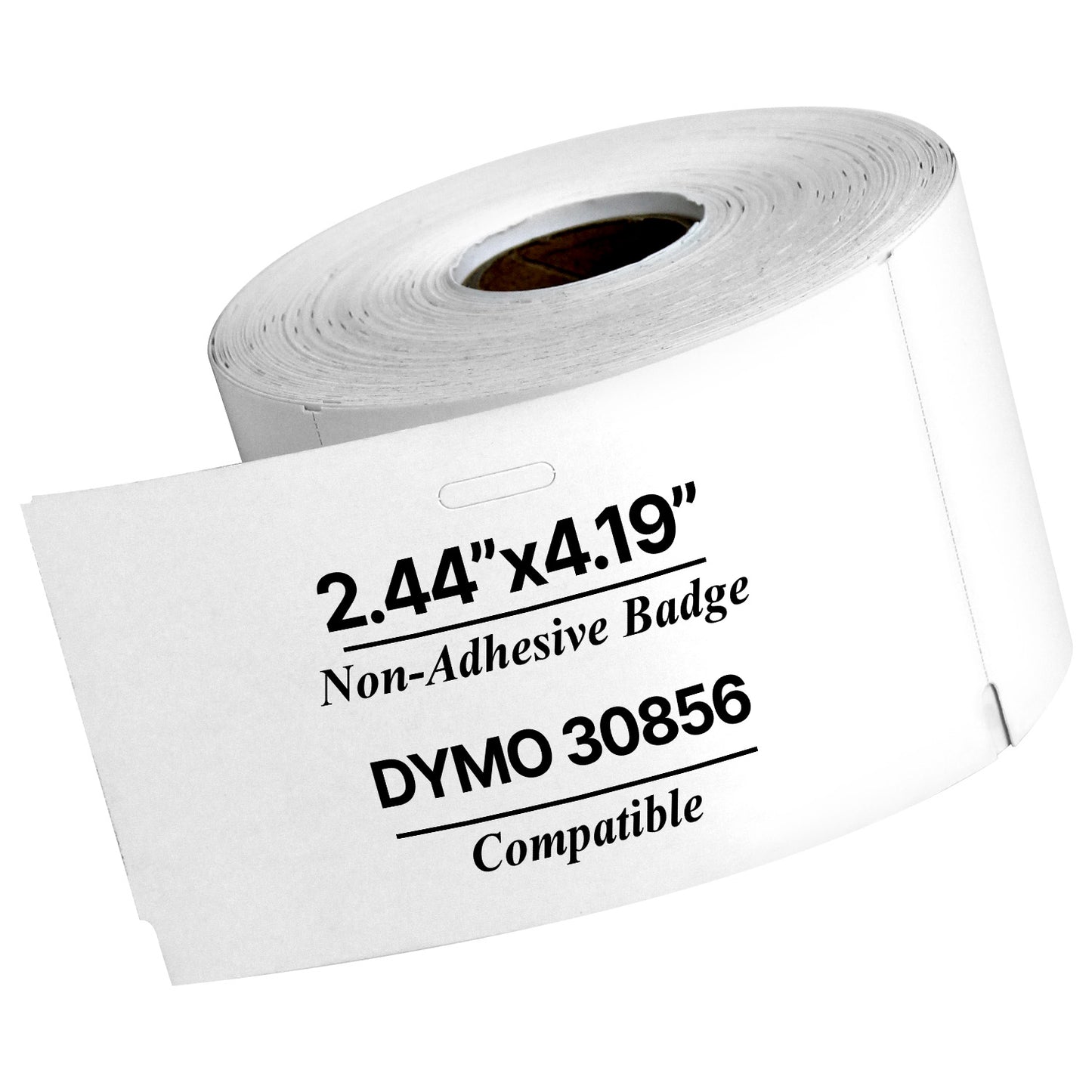 2.44 x 4.19in Non-Adhesive Name Badge Labels: Dymo Compatible 30856 Bright White
