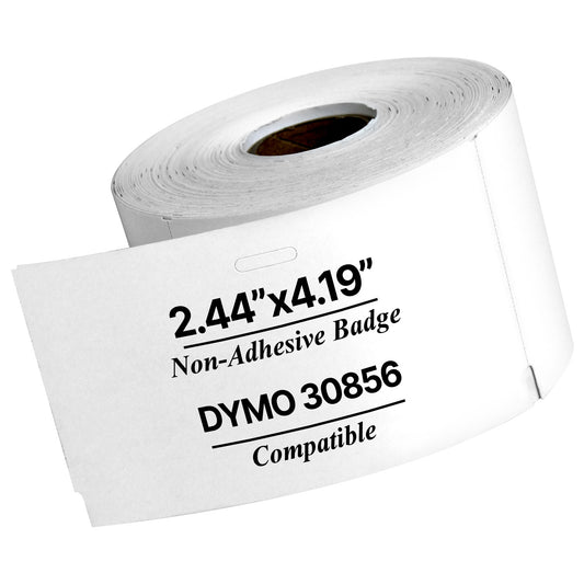 2.44 x 4.19in Non-Adhesive Name Badge Labels: Dymo Compatible 30856 Bright White