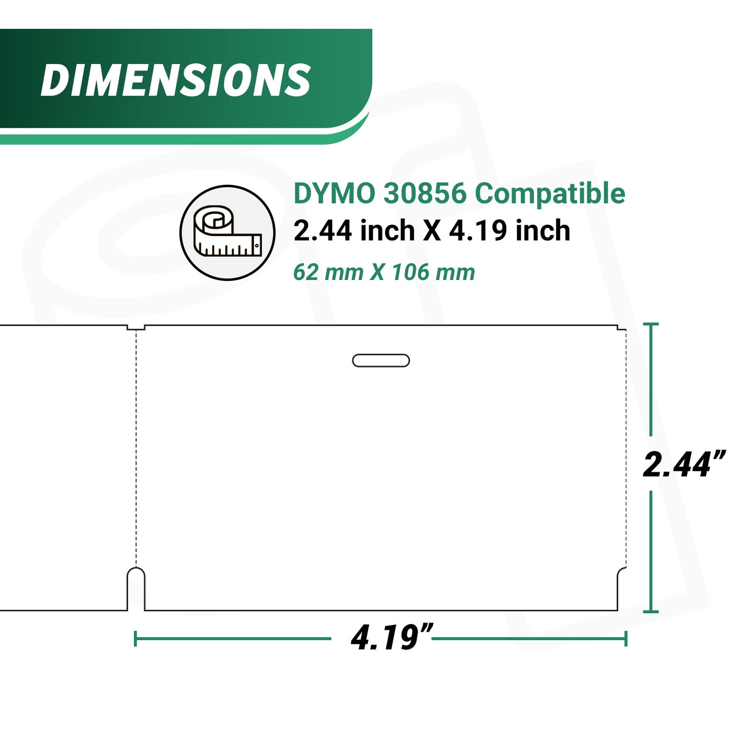 2.44 x 4.19in Non-Adhesive Name Badge Labels: Dymo Compatible 30856 Bright White