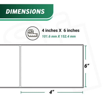 4 x 6in Shipping Labels: 4XL Thermal Roll for DYMO 1744907