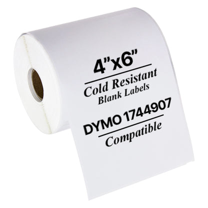 4 x 6in Cold Temperature 4XL Shipping Labels: Dymo Compatible 1744907C Bright White