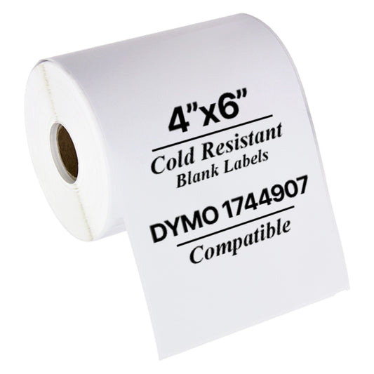 4 x 6in Cold Temperature 4XL Shipping Labels: Dymo Compatible 1744907C Bright White