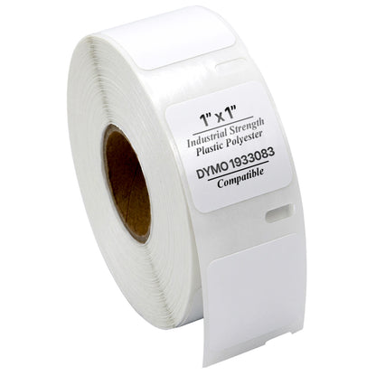1 x 1in Shipping Labels: Dymo Compatible 1933083 Plastic Poly