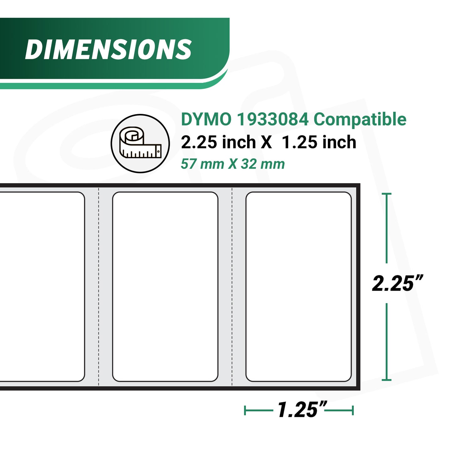 2.25 x 1.25in Shipping Labels: Dymo Compatible 1933084 Plastic Poly