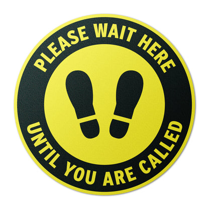 12 x 12in Floor Sign: Please Wait Here (2-Pack)