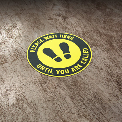 12 x 12in Floor Sign: Please Wait Here (2-Pack)