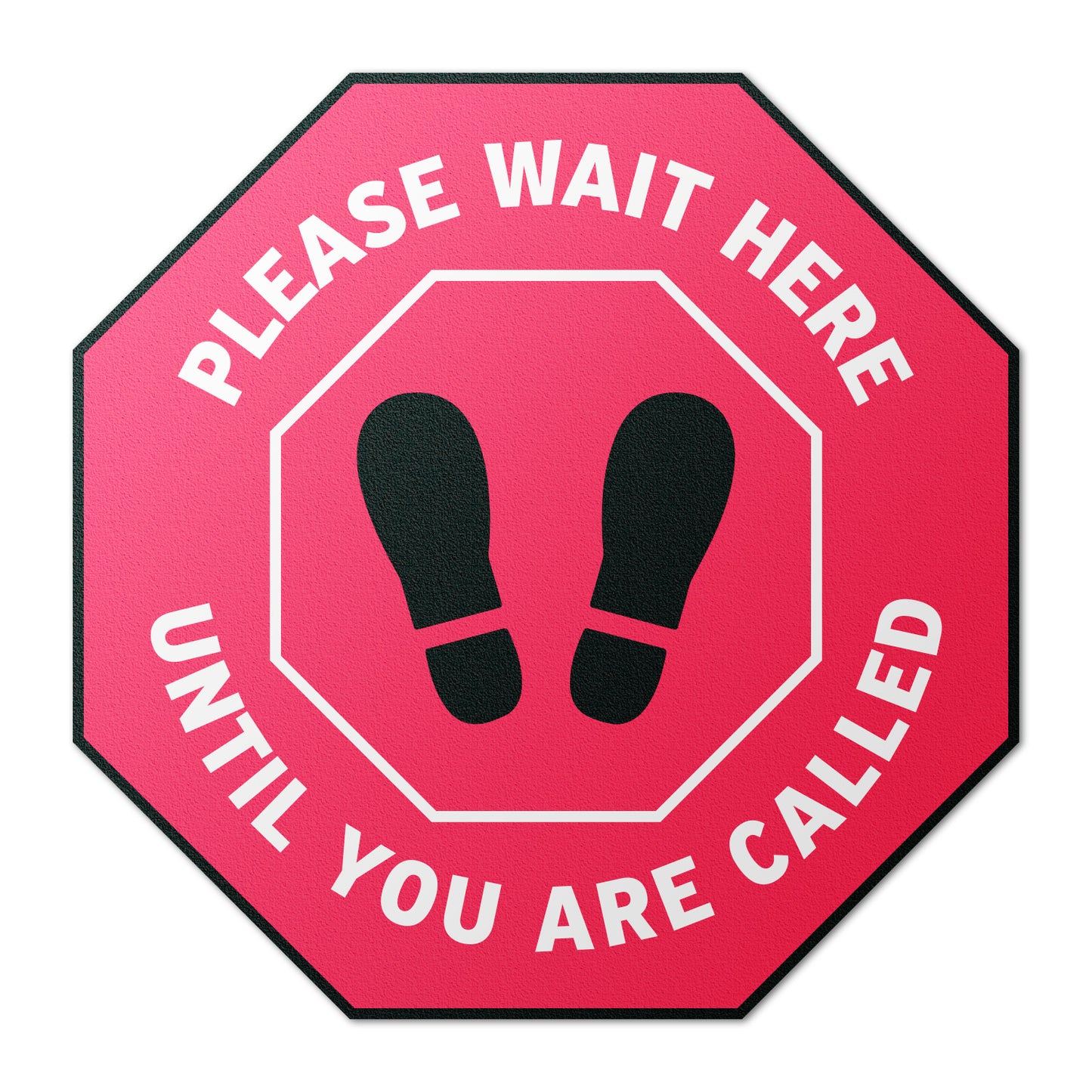 12 x 12in Floor Sign: Please Wait Here (Red, 2-Pack)