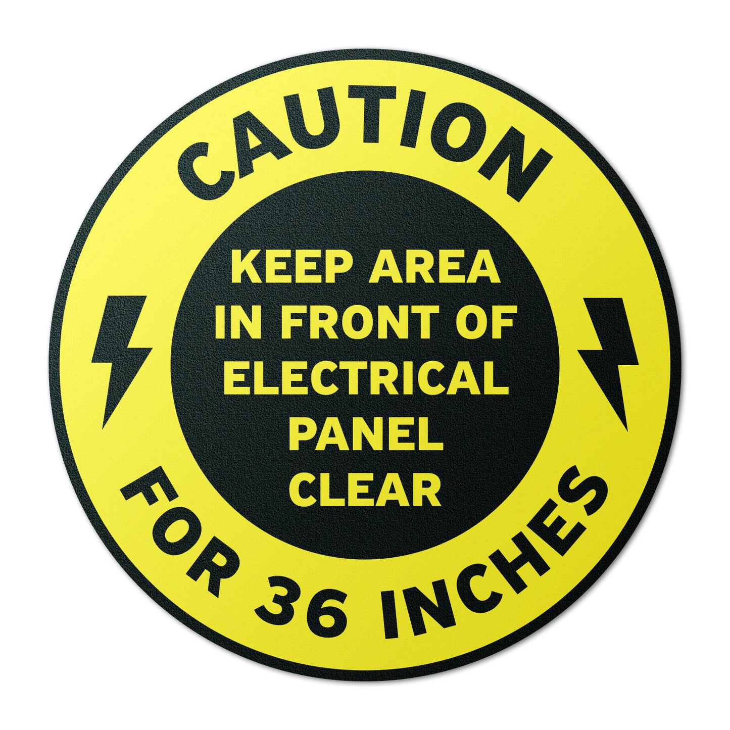 12 x 12in Floor Sign: Caution Electrical Panel 36in Clearance (2-Pack)