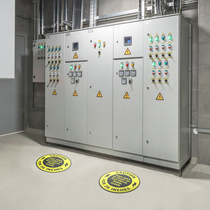 12 x 12in Floor Sign: Caution Electrical Panel 36in Clearance (2-Pack)