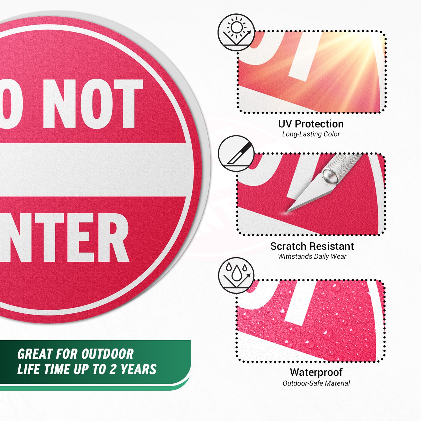 8 x 8n Floor Sticker: Do Not Enter Decal (2-Pack)