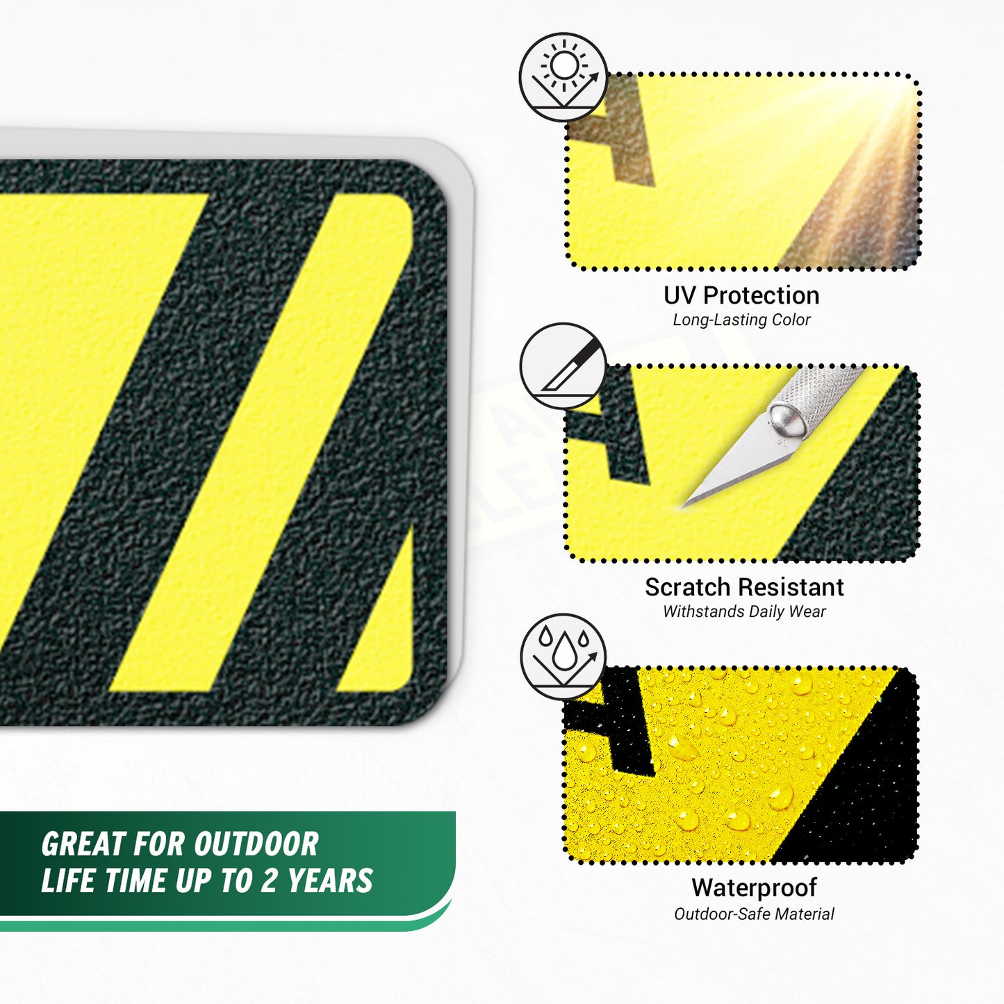 24 x 6in Floor Sticker: Keep Area Clear Sign (2-Pack)