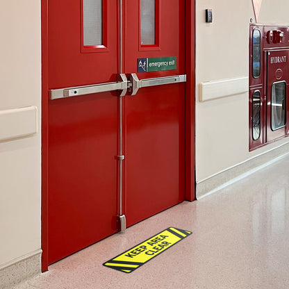 24 x 6in Floor Sticker: Keep Area Clear Sign (2-Pack)
