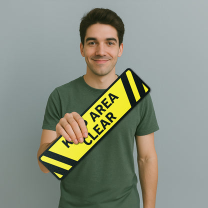 24 x 6in Floor Sticker: Keep Area Clear Sign (2-Pack)