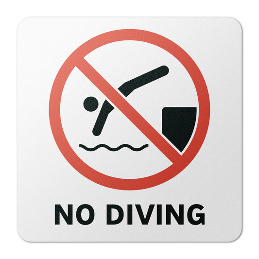 6 x 6in Floor Sticker: No Diving Sign (2-Pack)