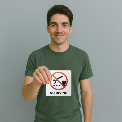 6 x 6in Floor Sticker: No Diving Sign (2-Pack)