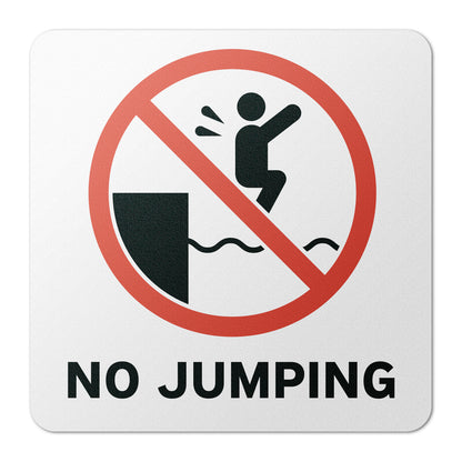 6 x 6in Floor Sticker: No Jumping Pool Sign (2-Pack)