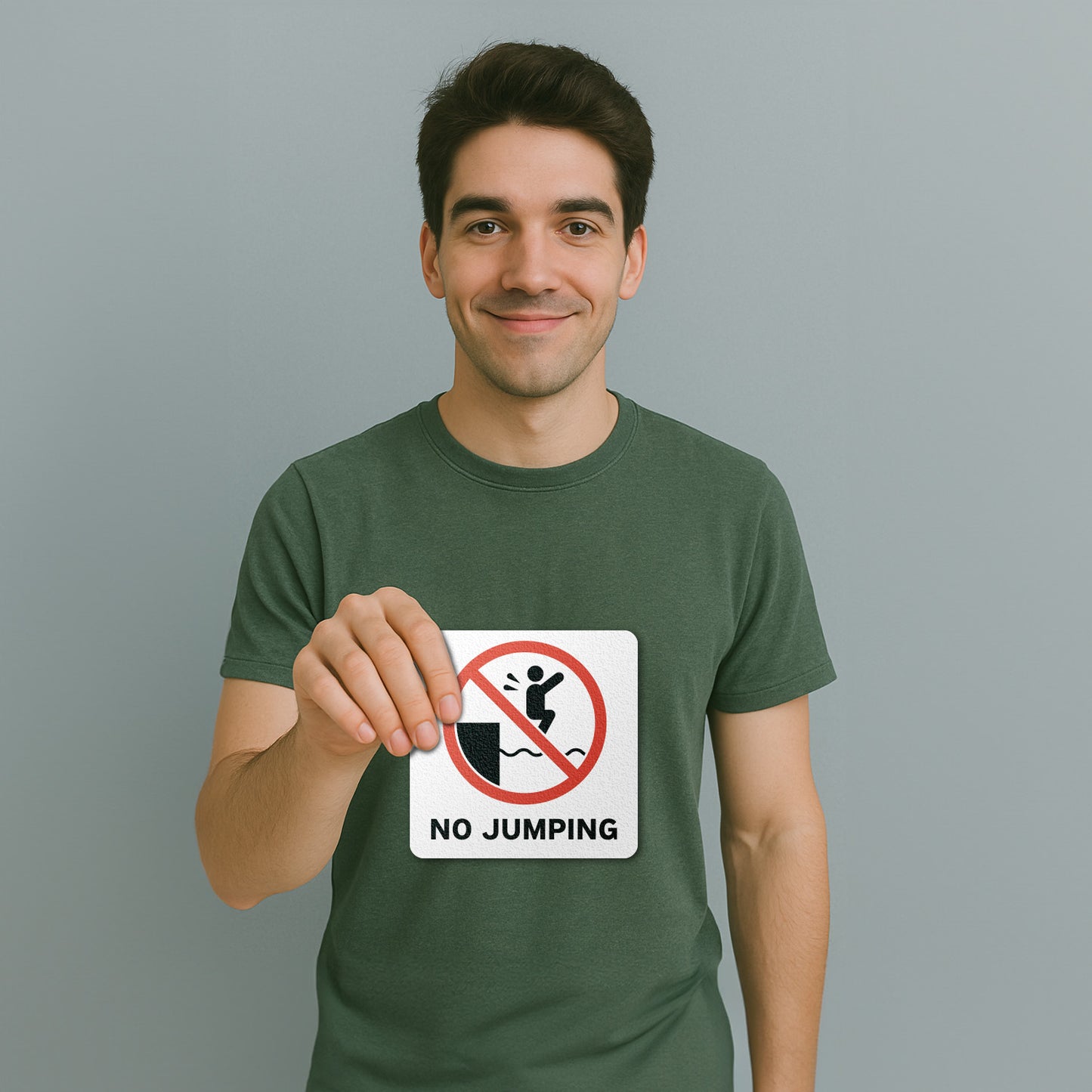 6 x 6in Floor Sticker: No Jumping Pool Sign (2-Pack)
