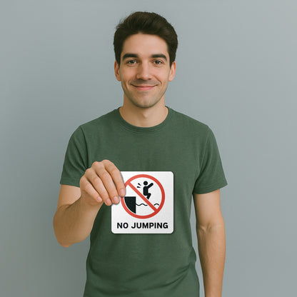 6 x 6in Floor Sticker: No Jumping Pool Sign (2-Pack)